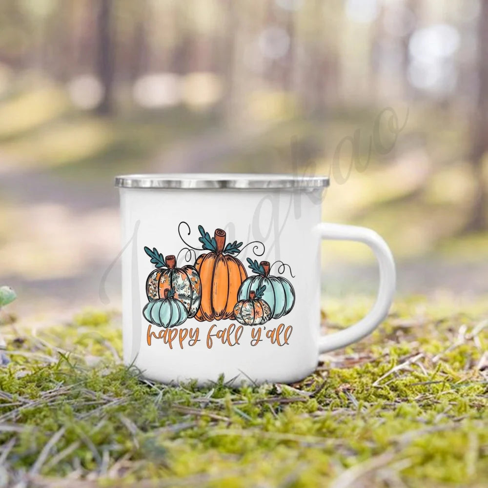 Tis' The Season Enamel Mug | Fall Coffee & Cocoa Cup Gift