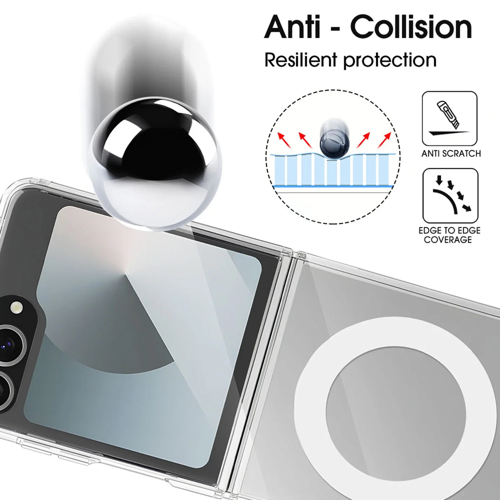 Clear Magnetic Case for Samsung Galaxy Z Flip 7 | Slim Transparent