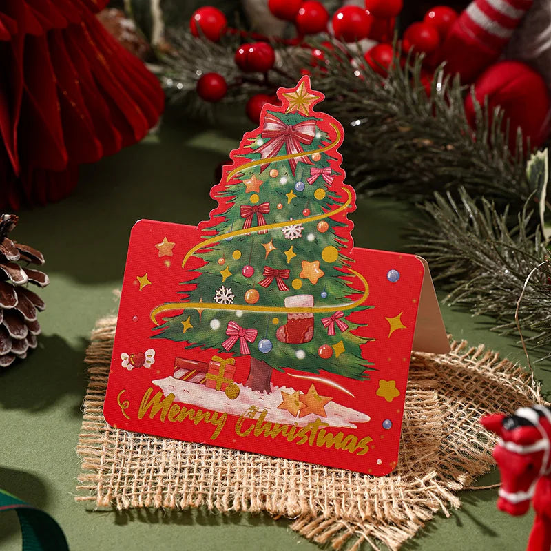 10-Pack Gold Foil Christmas Greeting Cards with Envelopes