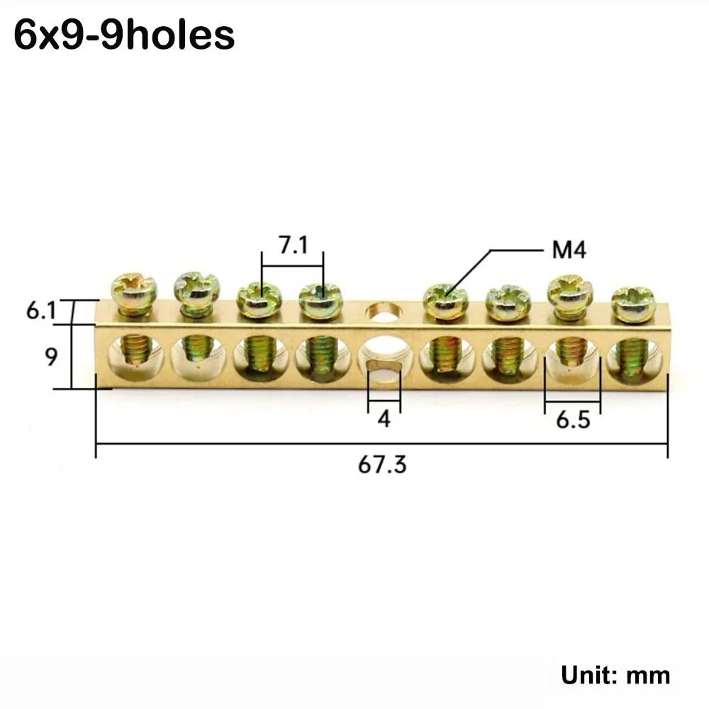 Copper Bus Bar Terminal Block – Brass Screw Wire Connector