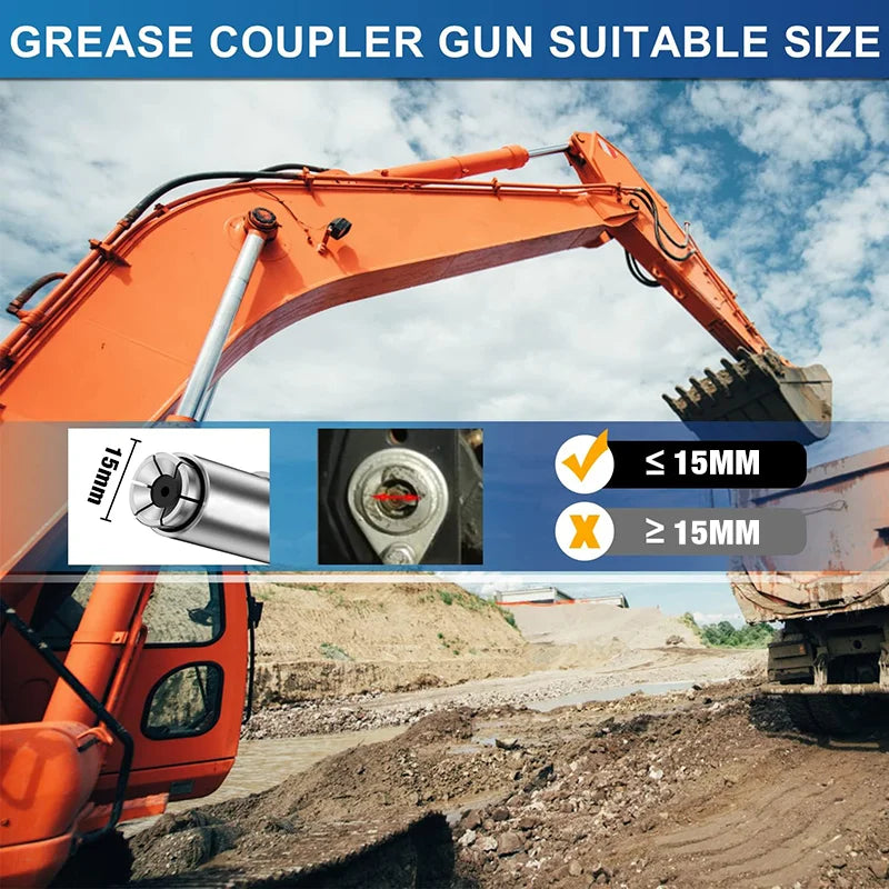 10,000 PSI Double Handle Quick-Lock Grease Gun Coupler 1/8 NPT