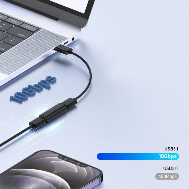OULLX USB-C Male to Female Adapter – Charging & Data Transfer