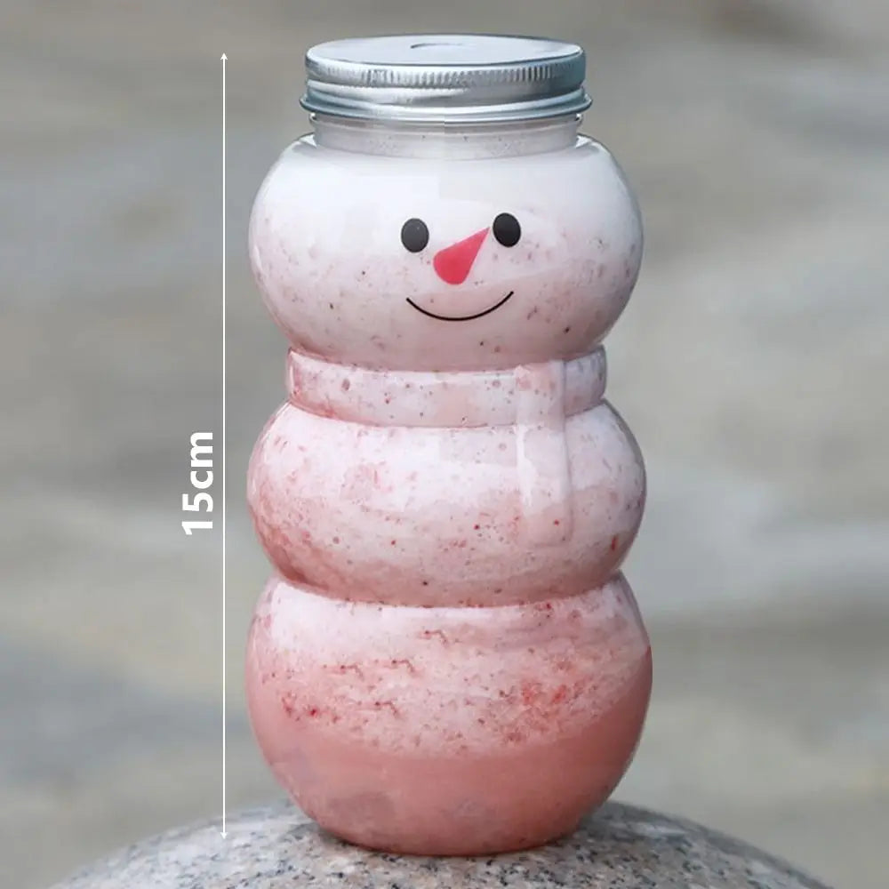 500ml Christmas Snowman Candy Jar – Festive PET Storage Bottle
