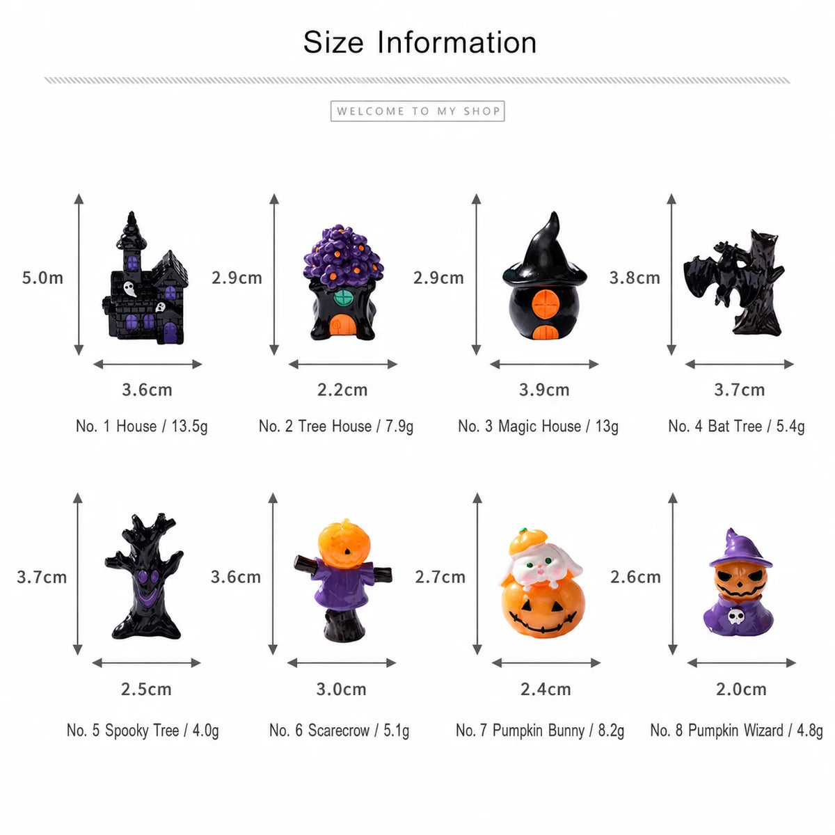 Resin Miniature Halloween Figurine | Desktop Holiday Décor