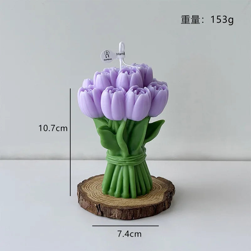 Tulip Bouquet Aromatherapy Candle – Floral Home Décor Gift