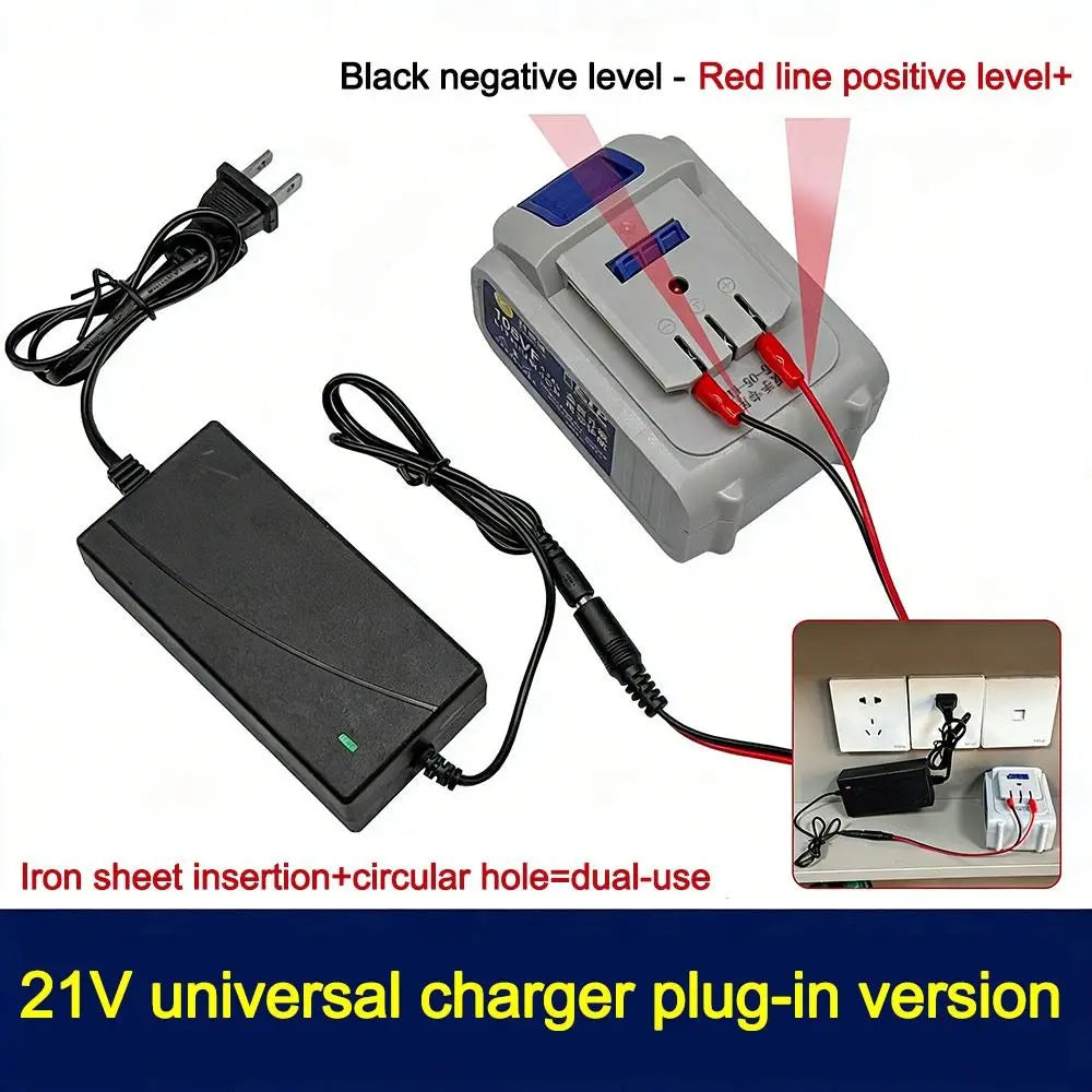 18V/21V/24V Dual-Head Lithium Battery Charger | Universal