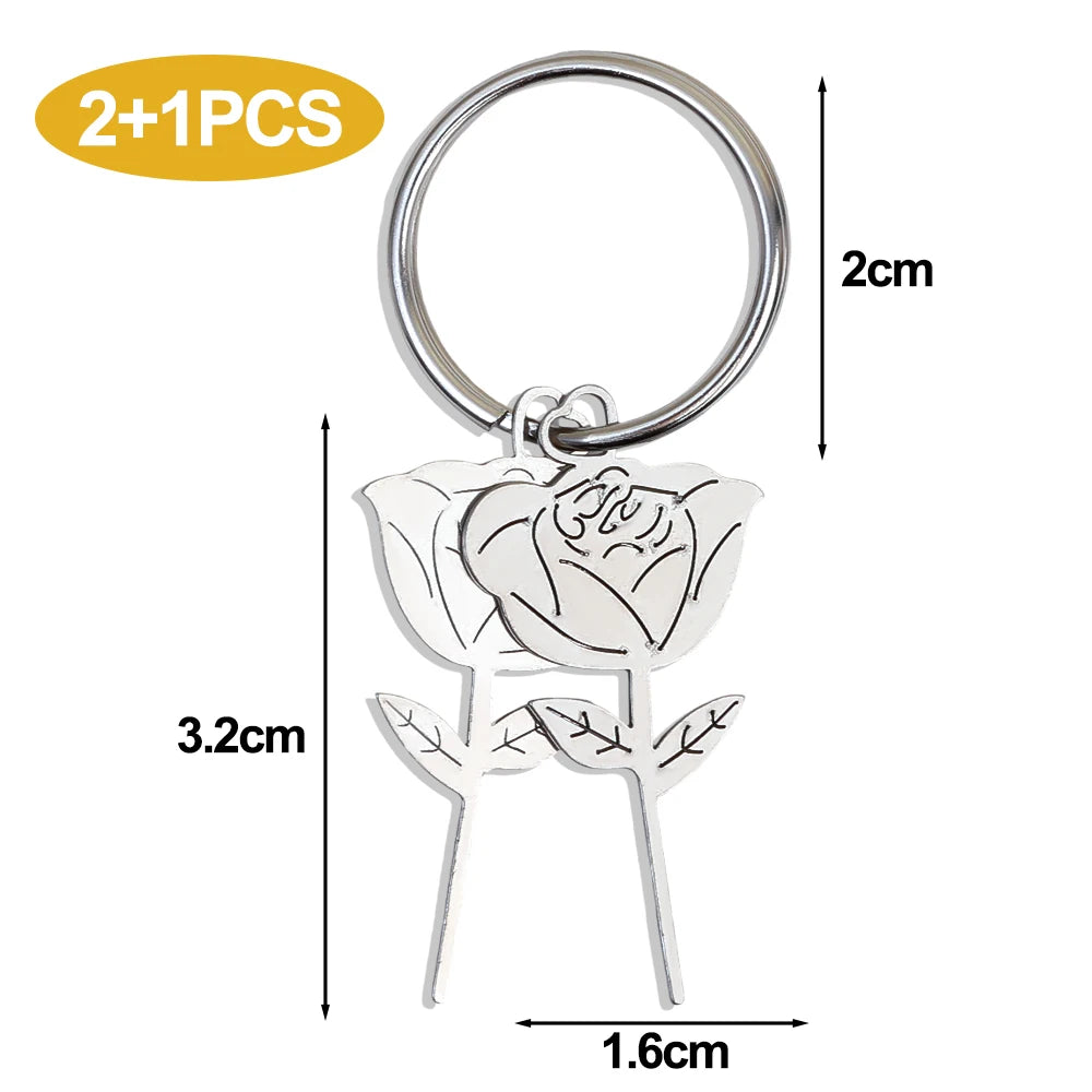 Rose Shape SIM Card Eject Pin Keychain | Stainless Steel