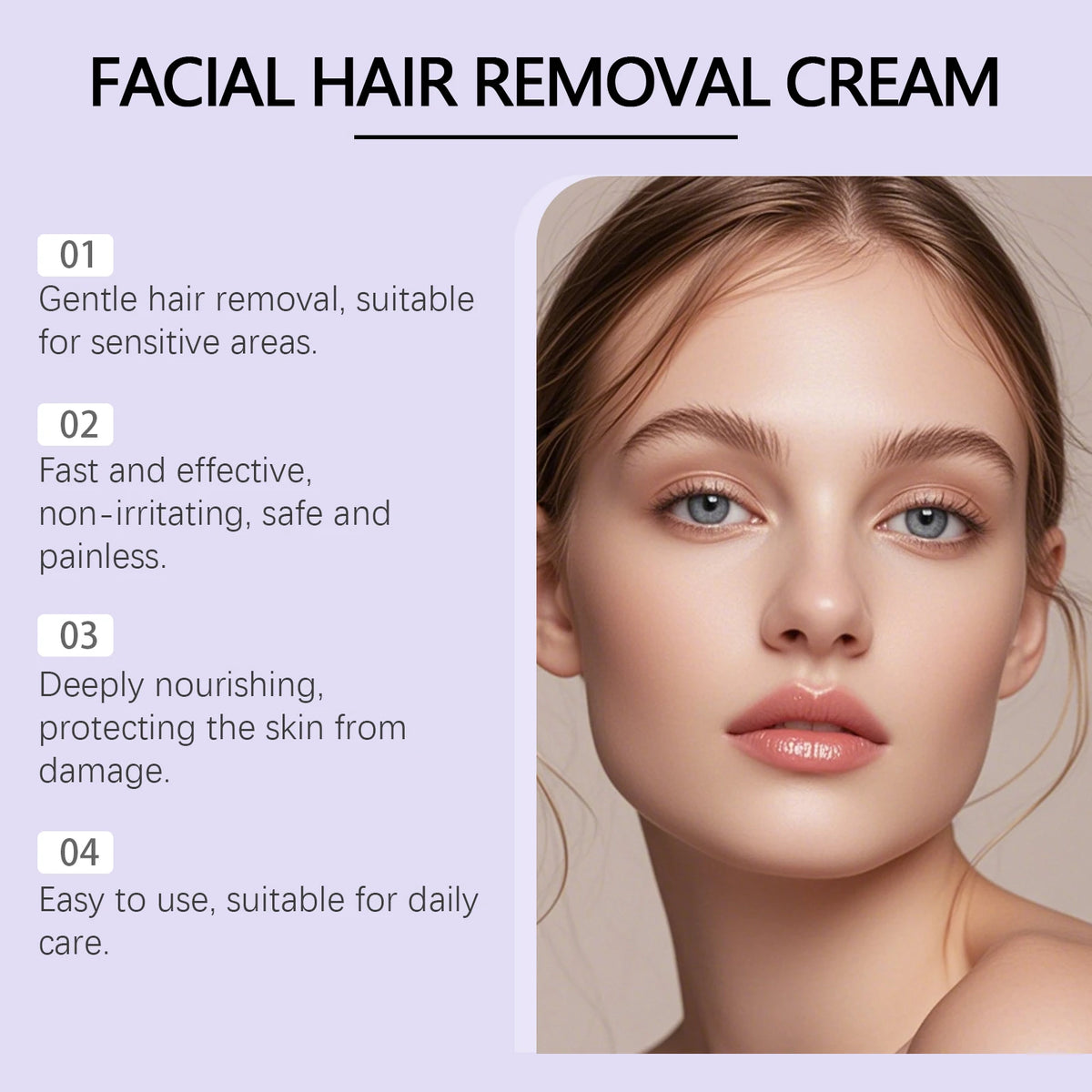 Hoygi Facial Hair Removal Cream – Gentle & Nourishing 30g