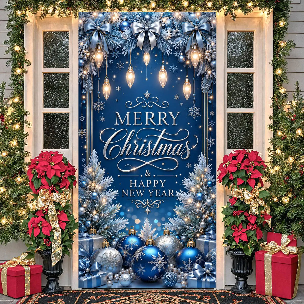 Christmas Snowflake Party Backdrop – Holiday Photo Prop Banner