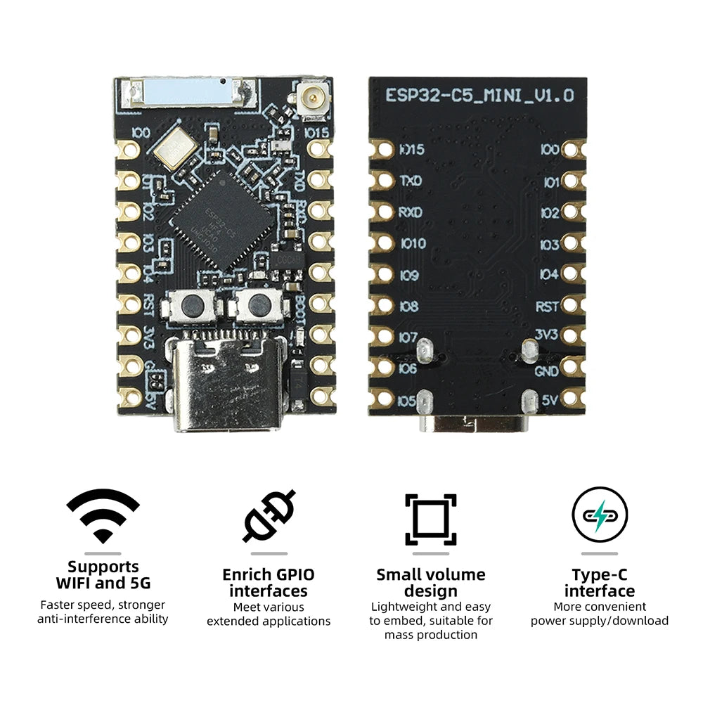 ESP32-C5-N4 Wi-Fi 6 Dual-Band & Bluetooth 5 Dev Board
