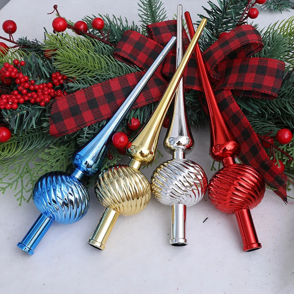Plastic Christmas Tree Topper – Twisted Spire Holiday Decor