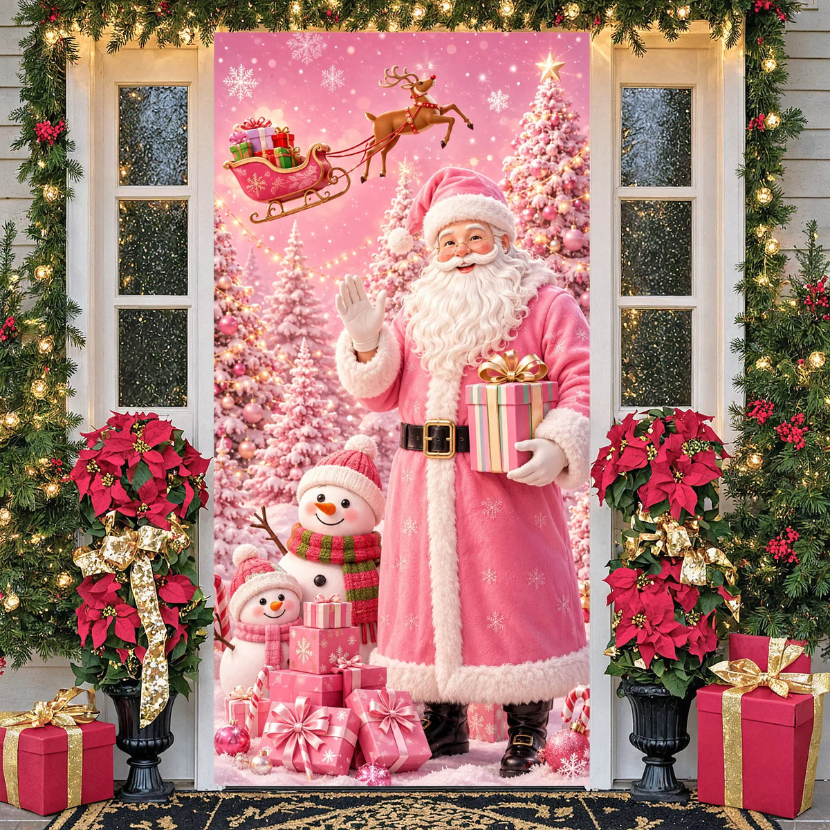 Christmas Snowflake Banner – Glowing Light Effect Party Decor
