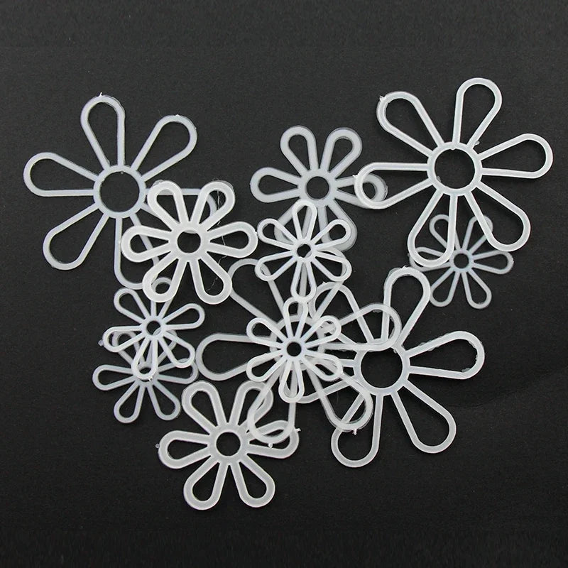 50-Pack Plastic Six Petal Flower Weaving DIY Craft Accessories