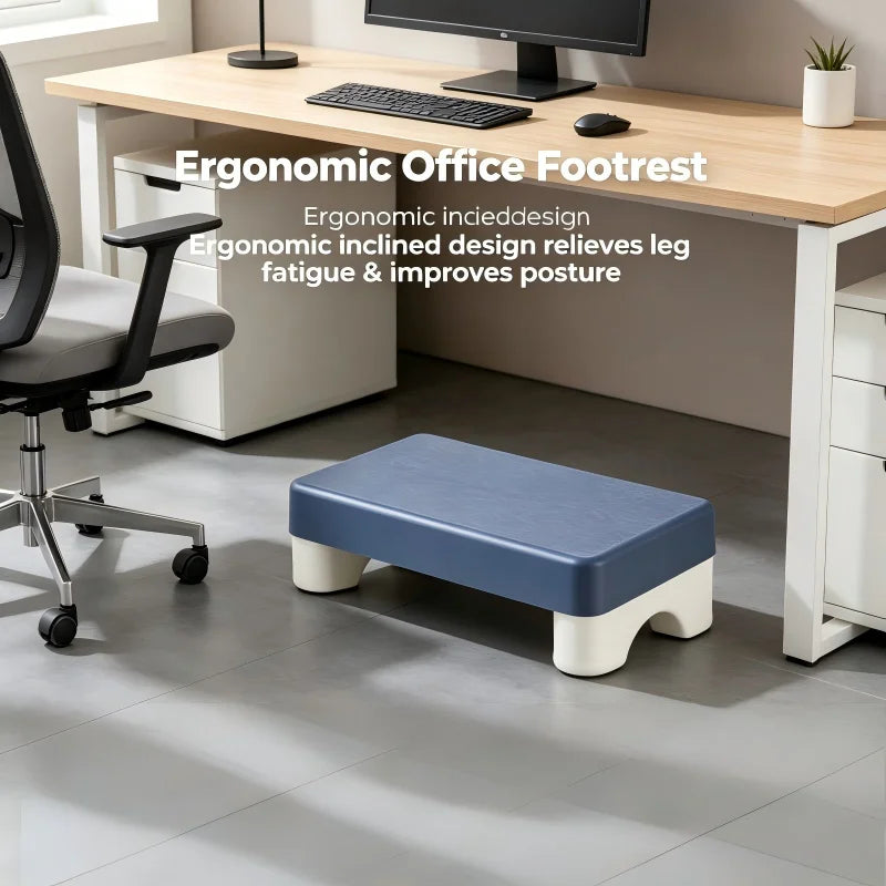 Ergonomic PP Footrest Under Desk – Cushioned Office Foot Stool