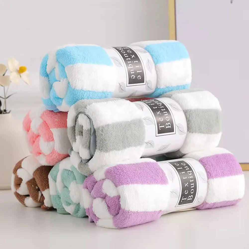 Striped Microfiber Hand & Bath Towel – Soft Quick-Dry 35×75cm