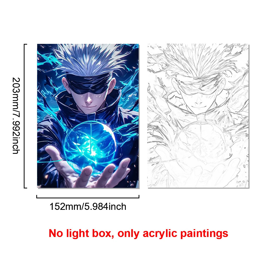Satoru Gojo LED Light Frame – Jujutsu Kaisen Anime Decor