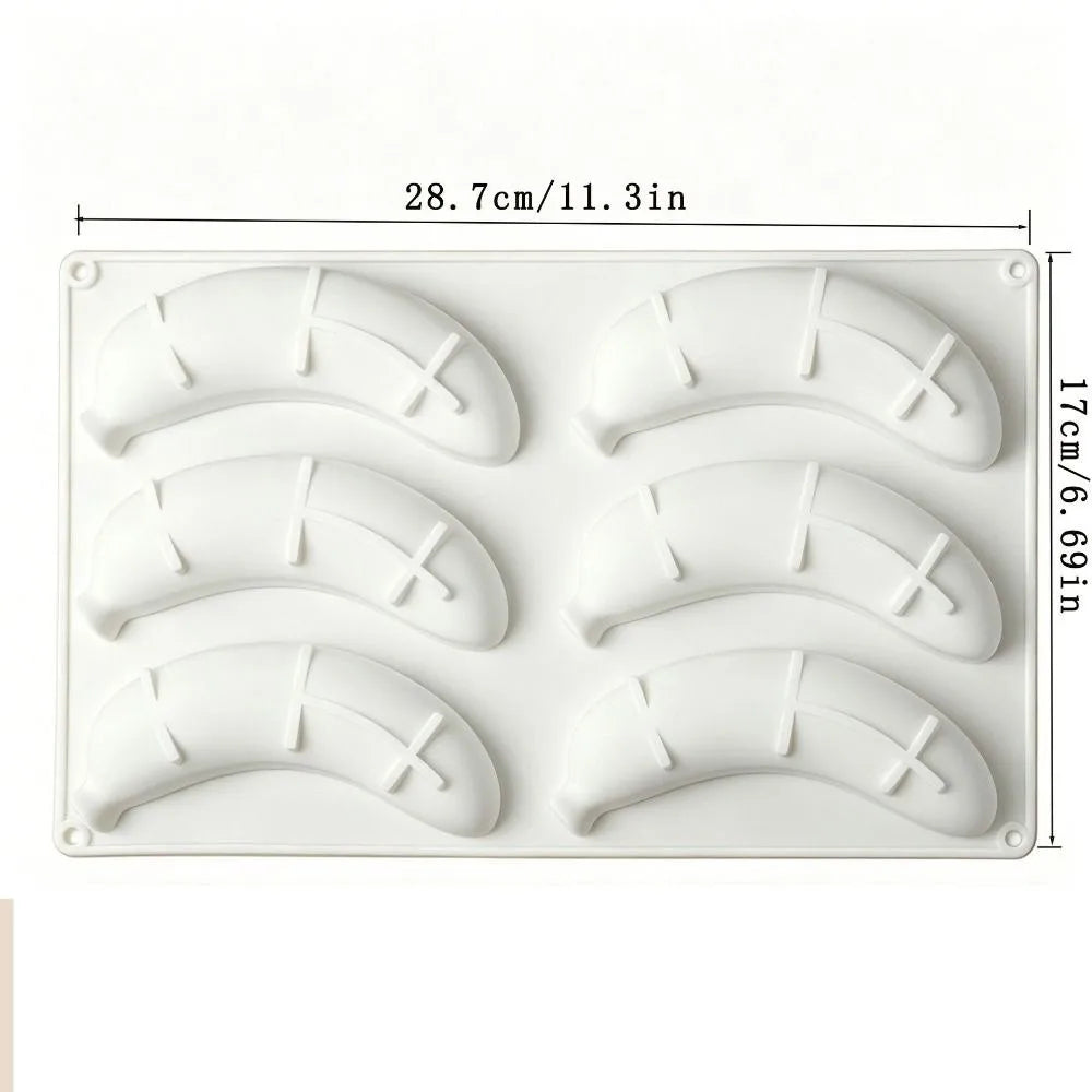 6-Cell Banana Silicone Cake & Chocolate Mold | Food Grade