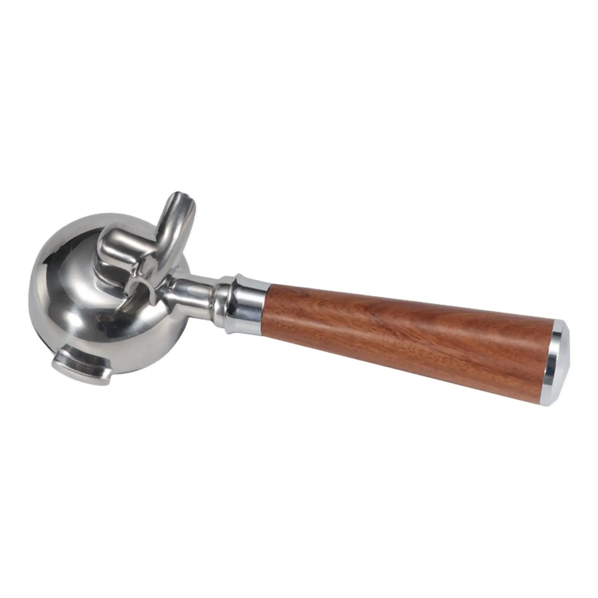 58mm Bottomless Portafilter – Wood Handle Stainless Steel