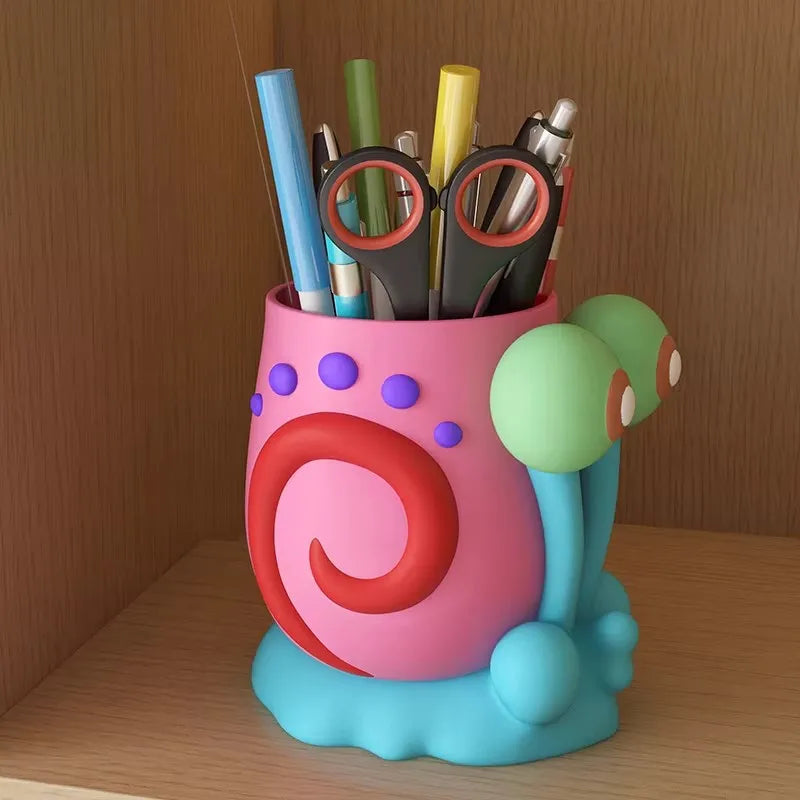 Cute Cartoon Snail Pen Holder | Kids Desktop Pencil Organizer