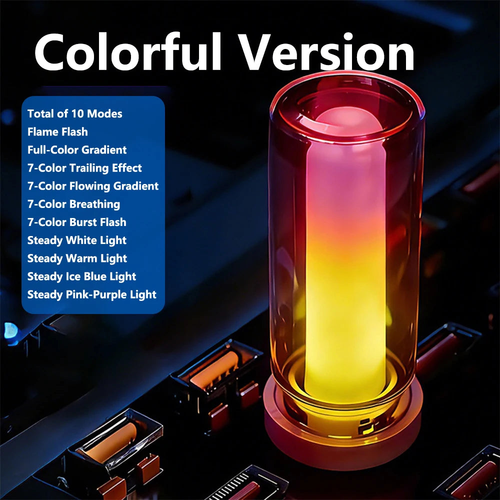 USB LED Flame Candle Ambient Light – Car & Home Décor