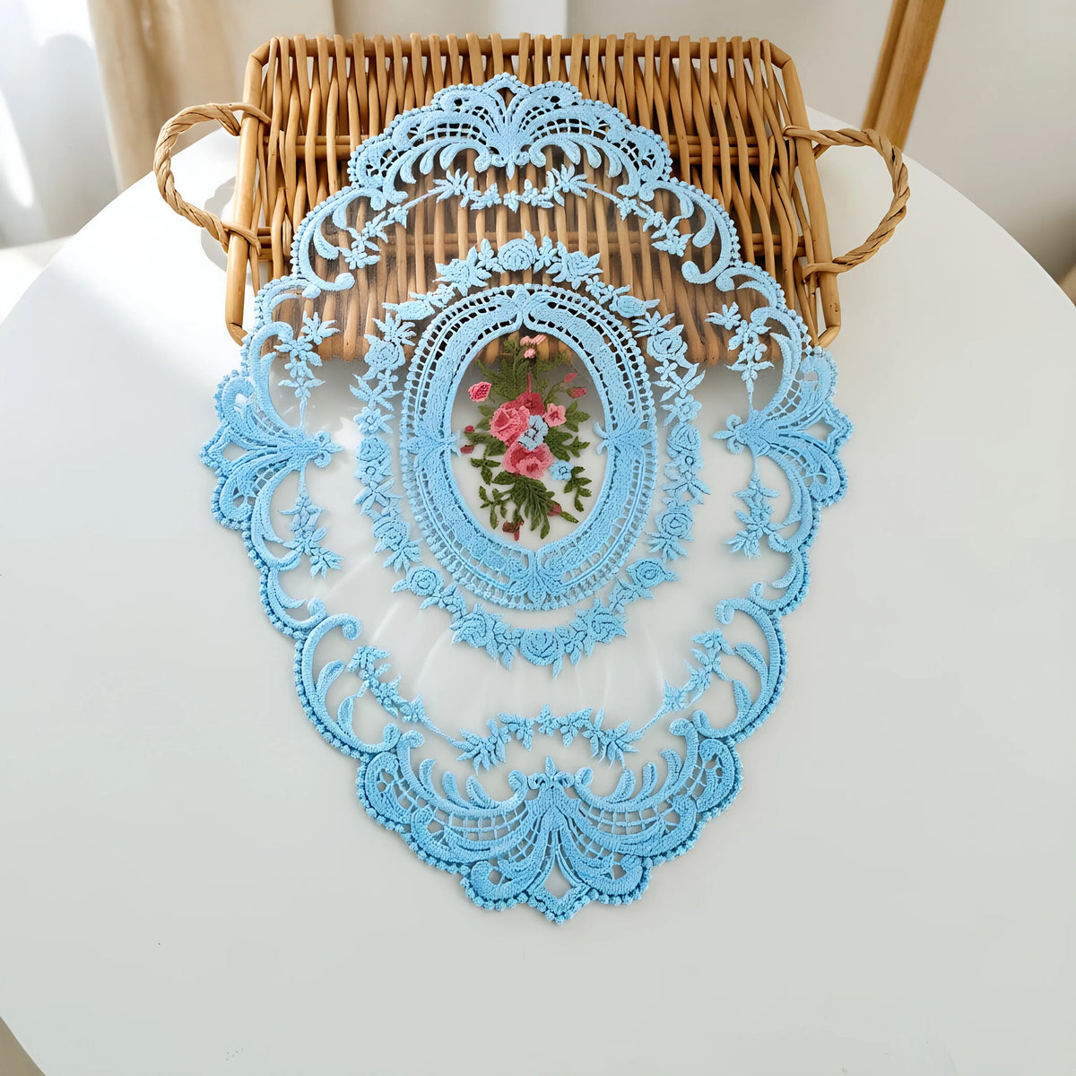 Embroidered Lace Cup Mat – Table Pad & Photography Prop