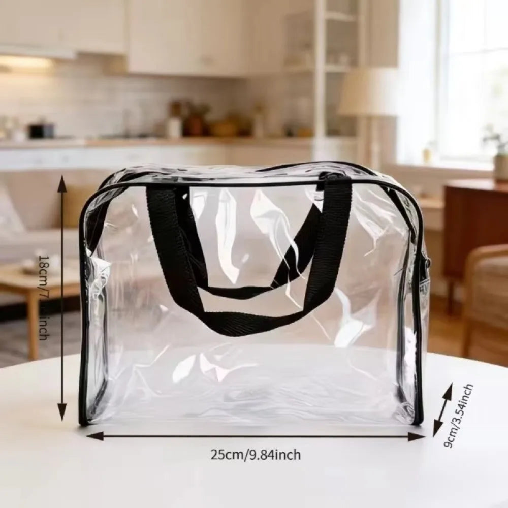Large Clear PVC Storage Bag with Handle & Zipper | Organizer