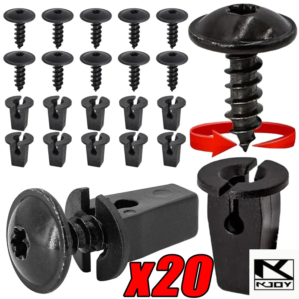Self-Tapping Torx Screw Clips – Car Fender Fasteners 10/20 Pair