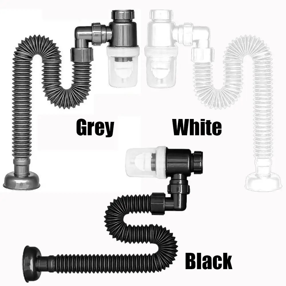 Flexible 3" Sink Drain Pipe – Deodorant Sewer Hose for Bathroom