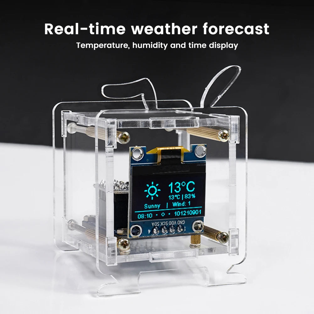 ESP8266 Mini OLED Clock DIY Kit – Wi-Fi Weather Display