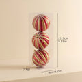 3-Piece Vintage Glass Christmas Ornament Set – Red & Gold