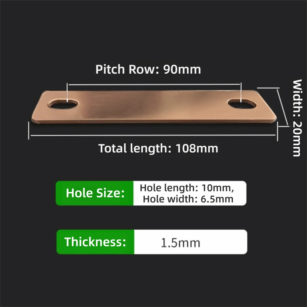 Copper Battery Busbar Connector M6 | 30Ah–300Ah Lithium