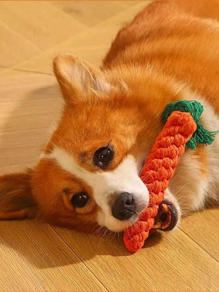 Hand-Woven Animal Cotton Rope Knot Chew Toy for Dogs