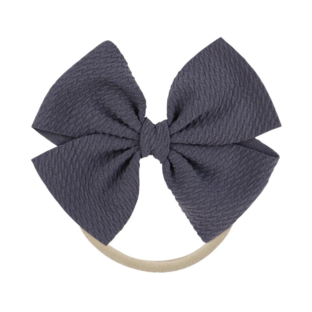 12-Pack Grosgrain Ribbon Hair Bows – Elastic Ponytail Holders