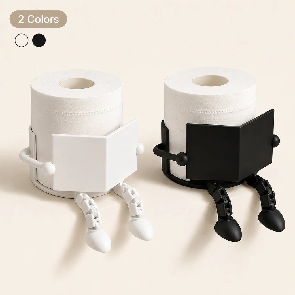 Cute Robot Toilet Paper Holder – Freestanding Countertop Stand