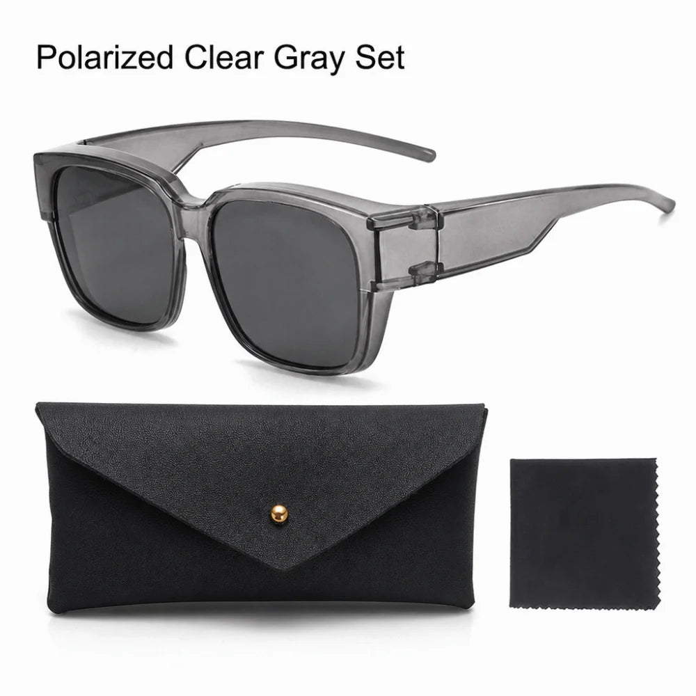 Wrap Around Fit-Over Sunglasses | Square Shades Over Glasses