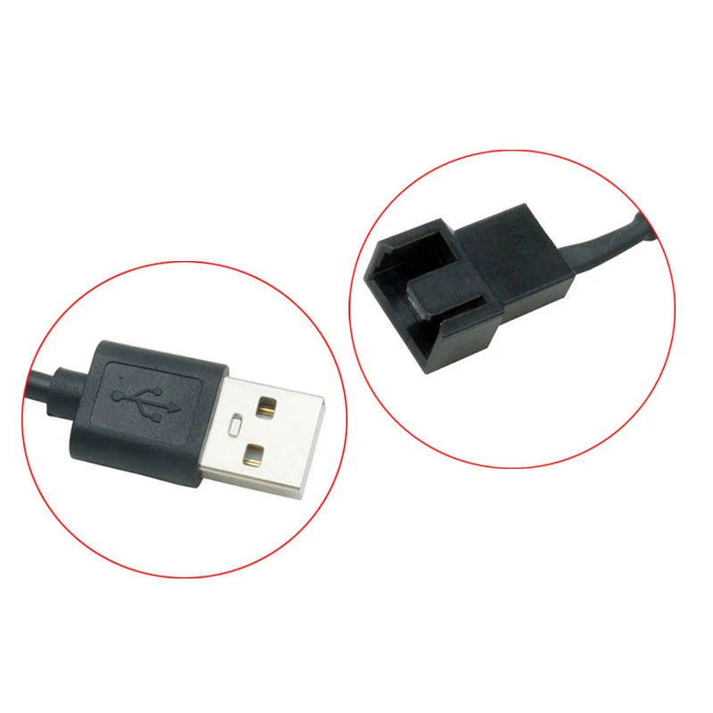 USB to 4-Pin Fan Adapter Cable | PWM 5V to 12V Boost Switch