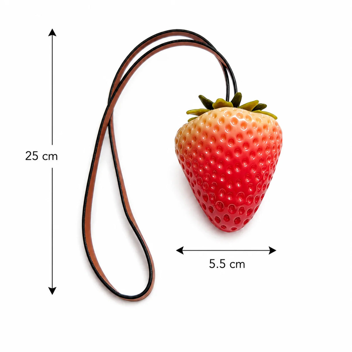 Strawberry Bag Charm Double Strap Pendant – Cute Fruit Keychain
