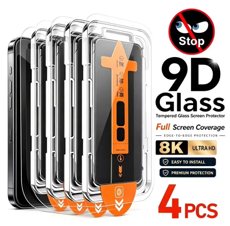 Anti-Spy Tempered Glass iPhone Screen Protector 1-4 Pack