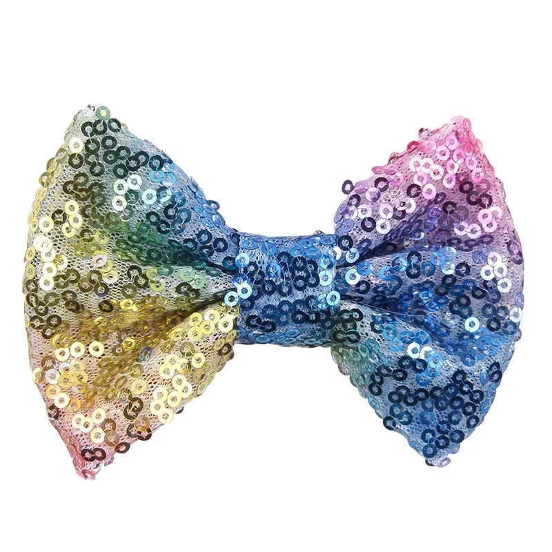 5-Pack Glitter Sequin Hair Bows – DIY Girls Hair Accessories