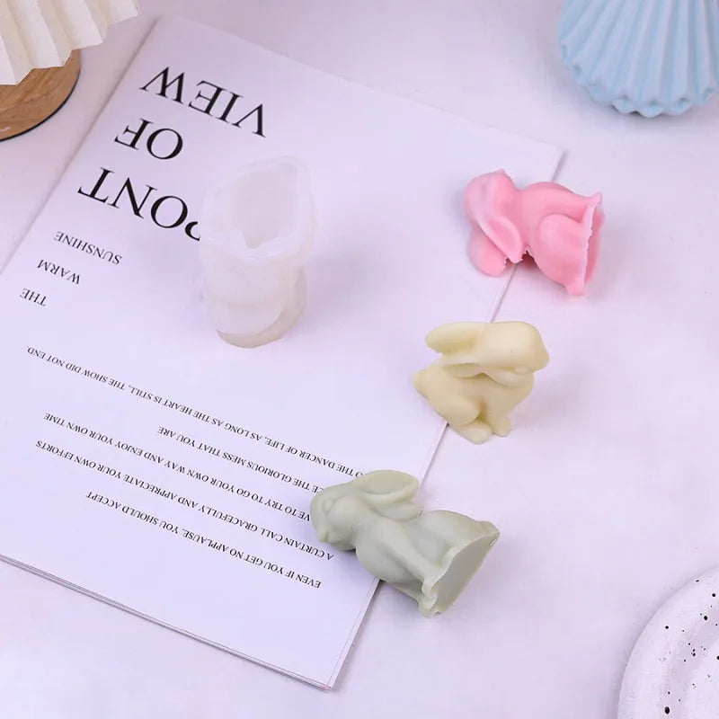 3D Smile Rabbit Silicone Mold – Candle Soap Resin DIY Craft