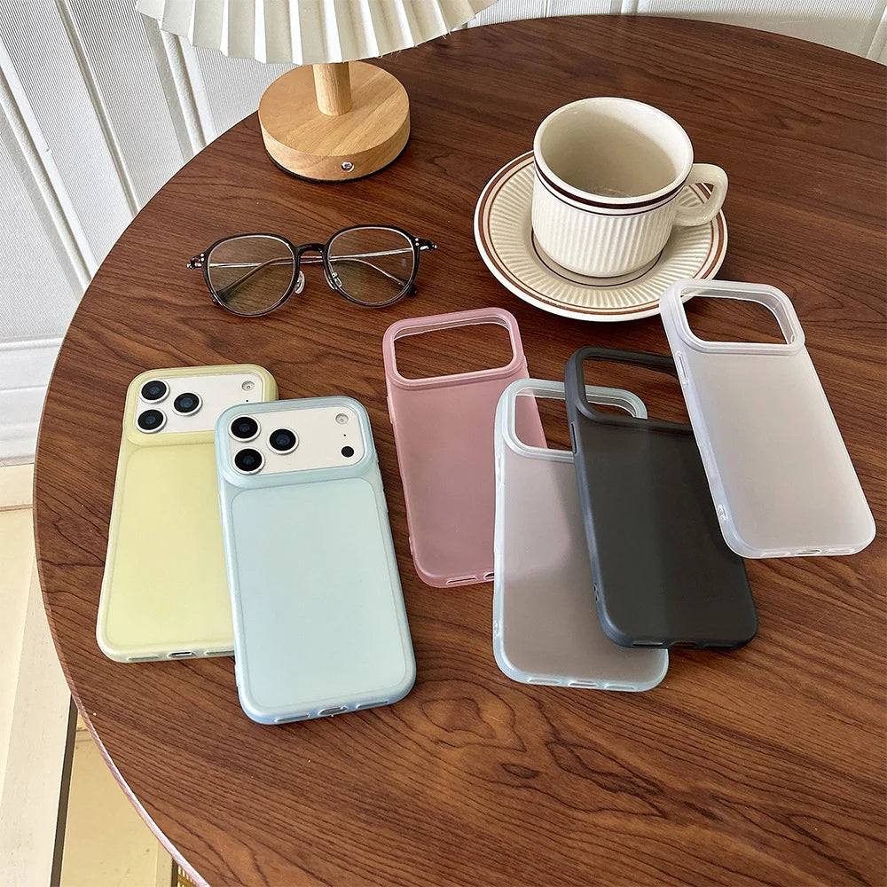 Clear Matte Silicone iPhone Case | Candy Color TPU Cover