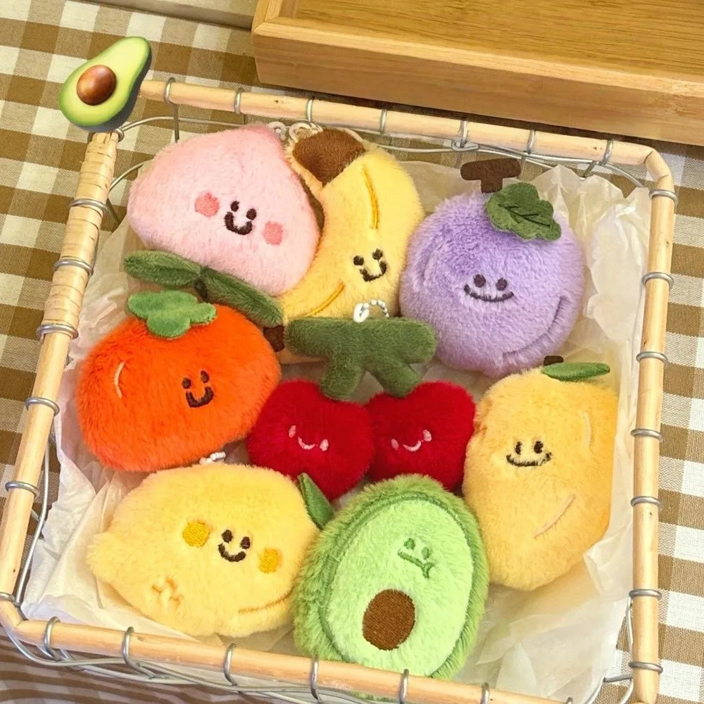 Cartoon Fruit Plush Keychain – Cute Bag Charm Pendant Gift