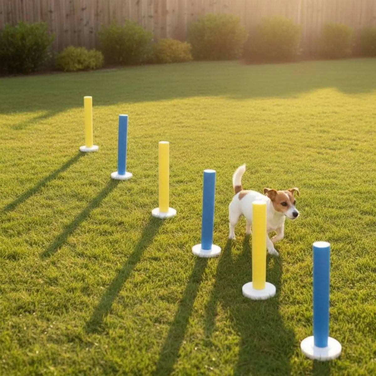 Dog Agility Training Set – Blue & Yellow Foam-Covered Kit
