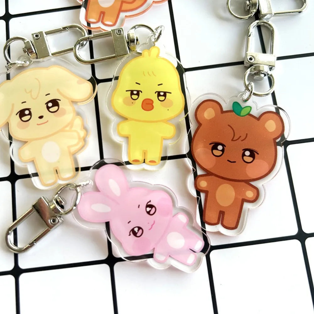 Cute Cartoon Acrylic Animal Keychain & Keyring Pendant