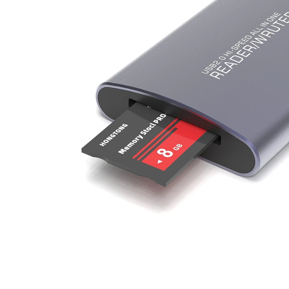 USB-C 6-in-1 Card Reader SD TF XD CF M2 MS | Aluminum Dongle