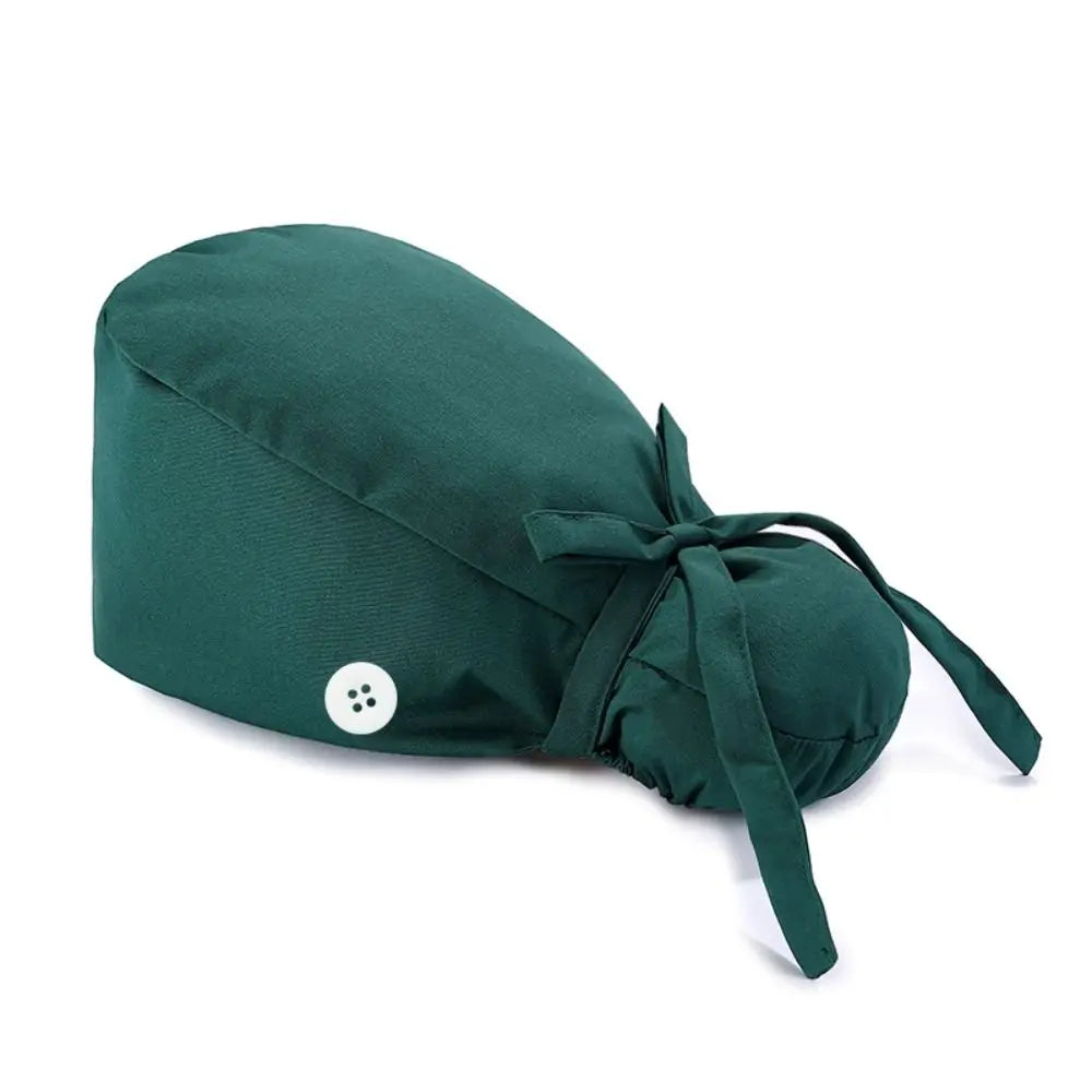 Adjustable Scrub Cap with Buttons & Ponytail Holder | Unisex