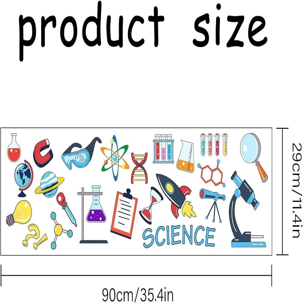 Science Element Wall Decal Stickers – 23-Count PVC Lab Theme