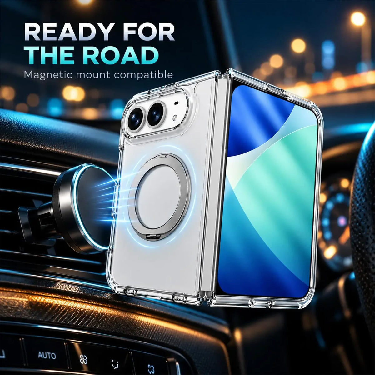 iPhone Duo Clear Magnetic Case with 360° Rotating Stand