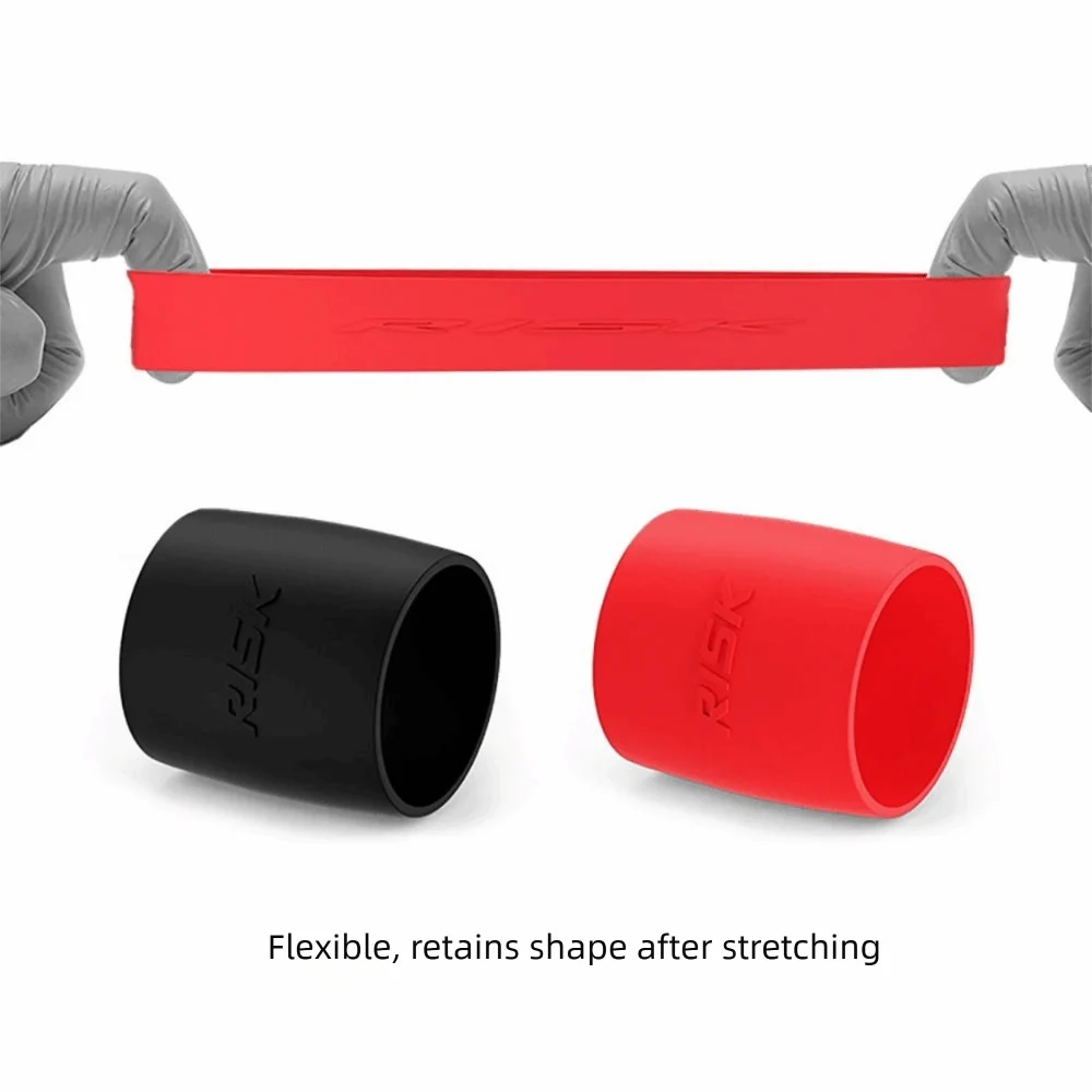 2-Pack Silicone Bicycle Handlebar Fixing Rings – Black & Red
