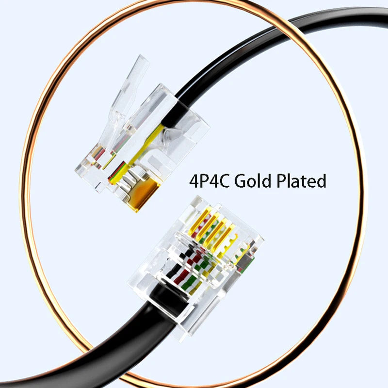 RJ9 4P4C Anti-Tangle Rotary Cord Adapter for Landline Phones